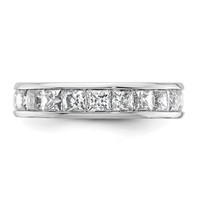14K White Gold 3 Carat Lab Grown Diamond VS+ F+ Princess Complete Channel Set Eternity Band view 3