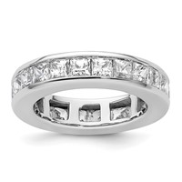 14K White Gold 3 Carat Lab Grown Diamond VS+ F+ Princess Complete Channel Set Eternity Band view 1