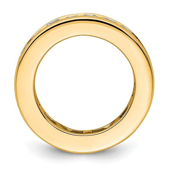 14k 3 carat Lab Grown Diamond VS+ F+ Princess Complete Channel Set Size 4.5 Eternity Band