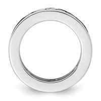 14K White Gold 3 Carat Lab Grown Diamond VS+ F+ Princess Complete Channel Set Eternity Band view 2