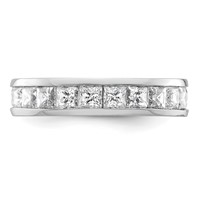 14K White Gold 3 Carat Lab Grown Diamond VS+ F+ Princess Complete Channel Set Eternity Band view 3