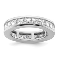14K White Gold 3 Carat Lab Grown Diamond VS+ F+ Princess Complete Channel Set Eternity Band view 1