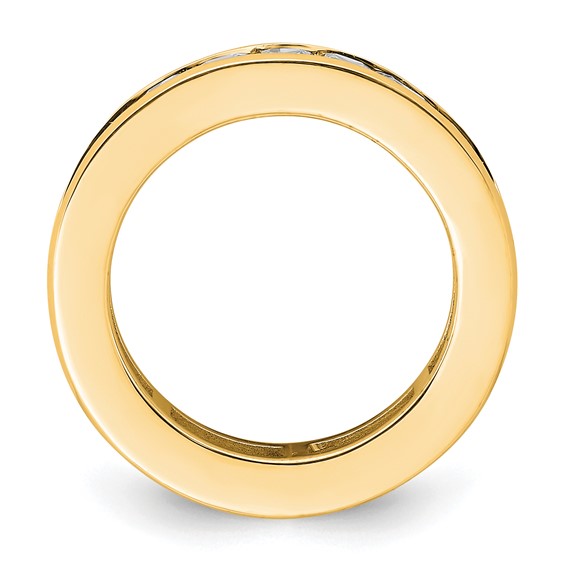 14k 3 carat Lab Grown Diamond VS+ F+ Princess Complete Channel Set Size 5.5 Eternity Band