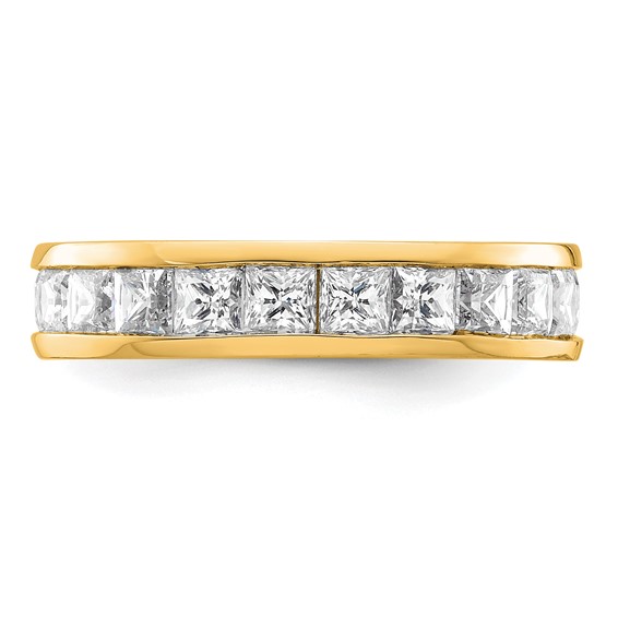 14k 3 carat Lab Grown Diamond VS+ F+ Princess Complete Channel Set Size 5.5 Eternity Band