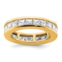 14K Yellow Gold 3 Carat Lab Grown Diamond VS+ F+ Princess Complete Channel Set Eternity Band view 1