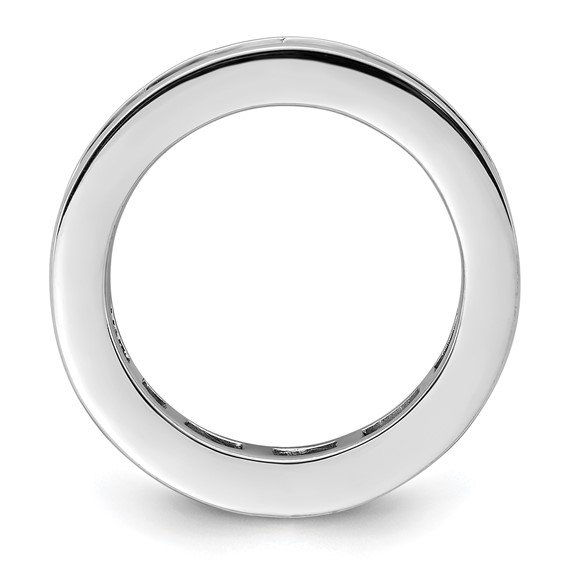 14k White Gold 3 carat Lab Grown Diamond VS+ F+ Princess Complete Channel Set Size 6.5 Eternity Band