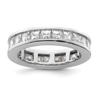 14K White Gold 3 Carat Lab Grown Diamond VS+ F+ Princess Complete Channel Set Eternity Band view 1
