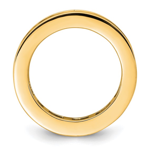 14k 3 carat Lab Grown Diamond VS+ F+ Princess Complete Channel Set Size 6.5 Eternity Band