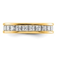 14K Yellow Gold 3 Carat Lab Grown Diamond VS+ F+ Princess Complete Channel Set Eternity Band view 3