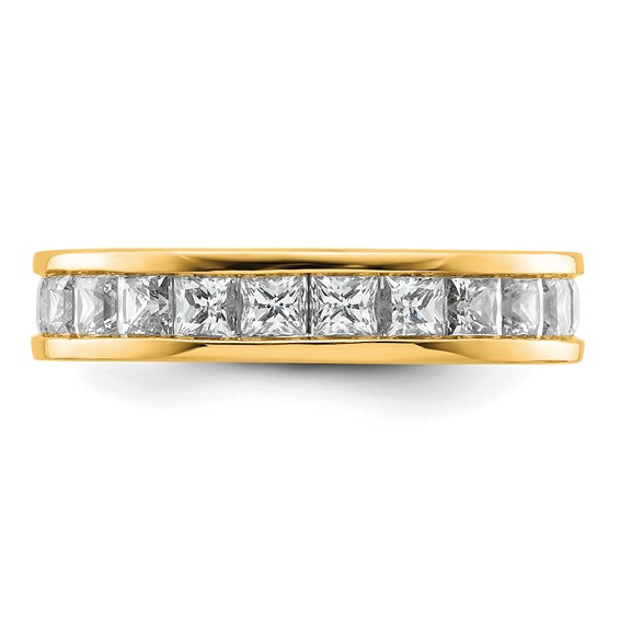 14k 3 carat Lab Grown Diamond VS+ F+ Princess Complete Channel Set Size 6.5 Eternity Band