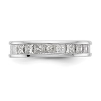 14K White Gold 3 Carat Lab Grown Diamond VS+ F+ Princess Complete Channel Set Eternity Band view 3