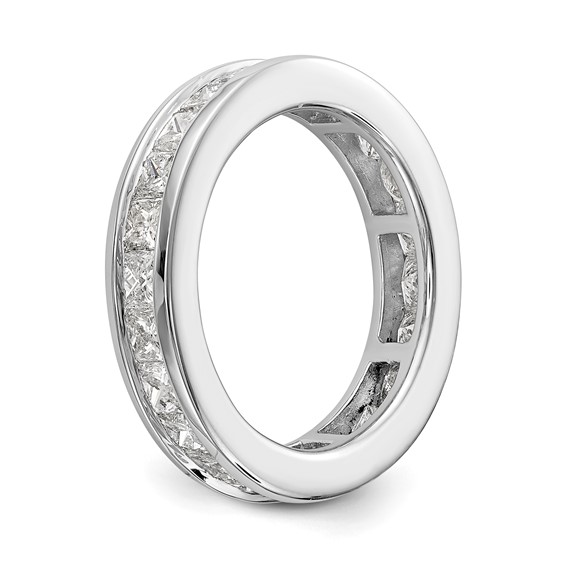 14k White Gold 3 carat Lab Grown Diamond VS+ F+ Princess Complete Channel Set Size 7.5 Eternity Band