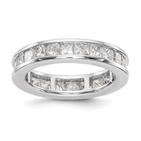 14K White Gold 3 Carat Lab Grown Diamond VS+ F+ Princess Complete Channel Set Eternity Band view 1