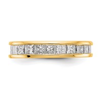14K Yellow Gold 3 Carat Lab Grown Diamond VS+ F+ Princess Complete Channel Set Eternity Band view 3