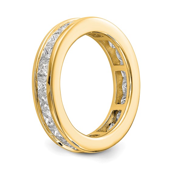 14k 3 carat Lab Grown Diamond VS+ F+ Princess Complete Channel Set Size 7.5 Eternity Band