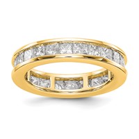 14K Yellow Gold 3 Carat Lab Grown Diamond VS+ F+ Princess Complete Channel Set Eternity Band view 1