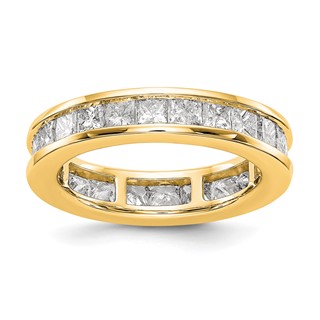 14k 3 carat Lab Grown Diamond VS+ F+ Princess Complete Channel Set Size 7.5 Eternity Band
