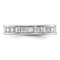14K White Gold 3 Carat Lab Grown Diamond VS+ F+ Princess Complete Channel Set Eternity Band view 3