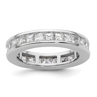 14K White Gold 3 Carat Lab Grown Diamond VS+ F+ Princess Complete Channel Set Eternity Band view 1