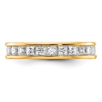 14K Yellow Gold 3 Carat Lab Grown Diamond VS+ F+ Princess Complete Channel Set Eternity Band view 3