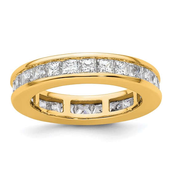 14k 3 carat Lab Grown Diamond VS+ F+ Princess Complete Channel Set Size 8.5 Eternity Band