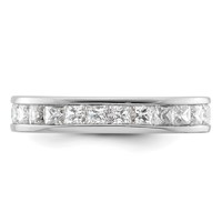 14K White Gold 3 Carat Lab Grown Diamond VS+ F+ Princess Complete Channel Set Eternity Band view 3