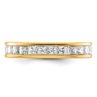 14K Yellow Gold 3 Carat Lab Grown Diamond VS+ F+ Princess Complete Channel Set Eternity Band view 3