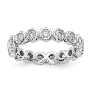 14k White Gold Polished 1ct Bezel Set Diamond Eternity Band