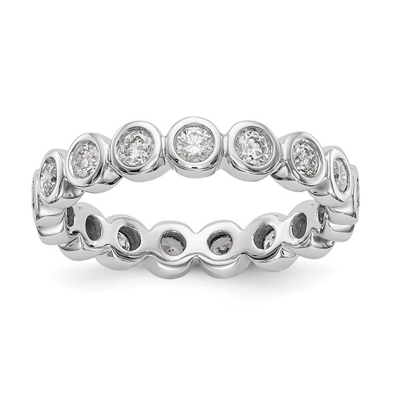 14k White Gold Polished 1ct Bezel Set Diamond Eternity Band
