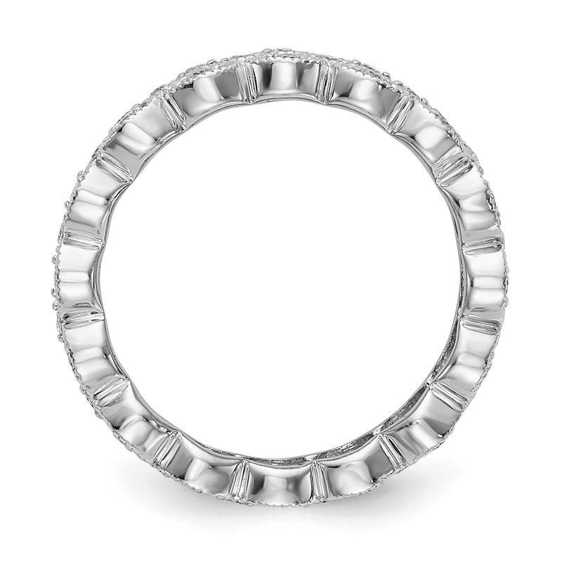14k White Gold 1/2 carat Lab Grown Diamond VS/SI+ G+ Triple Row Marquise Size 4 Eternity Band