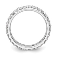 True Origin 14K White Gold 2 Carat Lab Grown Diamond VS+ F+ Complete Double Row Eternity Band view 2