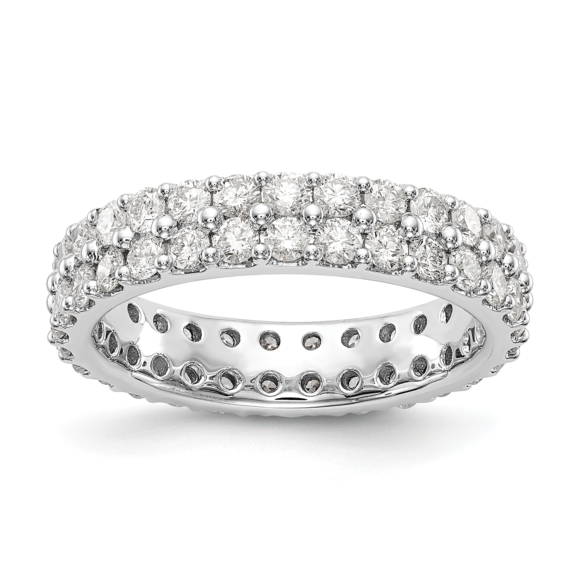 True Origin 14K White Gold 2 carat Lab Grown Diamond VS  D E F  Size 6 Eternity Band (ET0041-200-6W4LD)