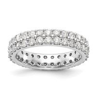 True Origin 14K White Gold 2 Carat Lab Grown Diamond VS+ F+ Complete Double Row Eternity Band view 1