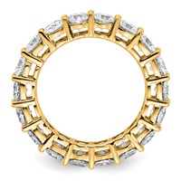 14K Yellow Gold 3.62 Carat Lab Grown Diamond VS+ F+ Cushion Complete Eternity Band view 2
