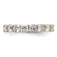 14K Yellow Gold 3.62 Carat Lab Grown Diamond VS+ F+ Cushion Complete Eternity Band view 3