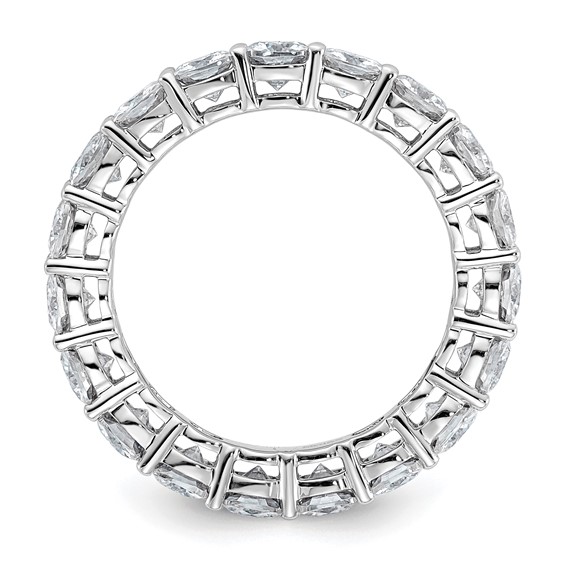 14k White Gold 3 5/8 carat Lab Grown Diamond VS+ F+ Cushion Complete Size 6.5 Eternity Band
