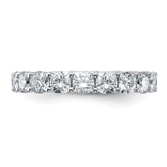 14k White Gold 3 5/8 carat Lab Grown Diamond VS+ F+ Cushion Complete Size 6.5 Eternity Band