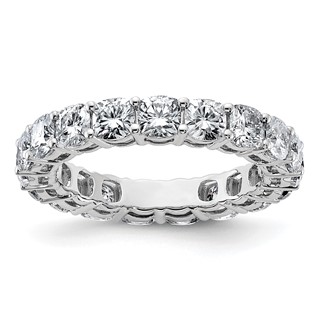14k White Gold 3 5/8 carat Lab Grown Diamond VS+ F+ Cushion Complete Size 7.5 Eternity Band