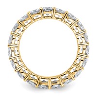 14K Yellow Gold 3.62 Carat Lab Grown Diamond VS SI+ G+ Cushion Complete Eternity Band view 2