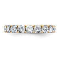14K Yellow Gold 3.62 Carat Lab Grown Diamond VS SI+ G+ Cushion Complete Eternity Band view 3