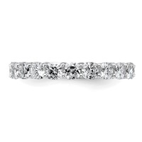 14K White Gold 3.62 Carat Lab Grown Diamond VS+ F+ Cushion Complete Eternity Band view 3
