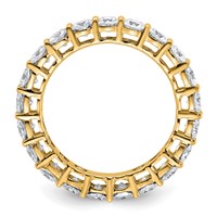 14K Yellow Gold 3.62 Carat Lab Grown Diamond VS SI+ G+ Cushion Complete Eternity Band view 2