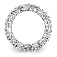 14K White Gold 6.75 Carat Lab Grown Diamond VS SI+ G+ Cushion Complete Eternity Band view 2