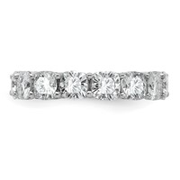 14K White Gold 6.75 Carat Lab Grown Diamond VS SI+ G+ Cushion Complete Eternity Band view 3