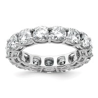 14K White Gold 6.75 Carat Lab Grown Diamond VS SI+ G+ Cushion Complete Eternity Band view 1