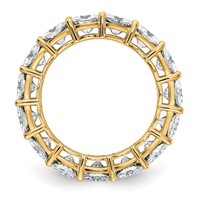 14K Yellow Gold 6.75 Carat Lab Grown Diamond VS+ F+ Cushion Complete Eternity Band view 2