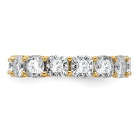 14K Yellow Gold 6.75 Carat Lab Grown Diamond VS+ F+ Cushion Complete Eternity Band view 3