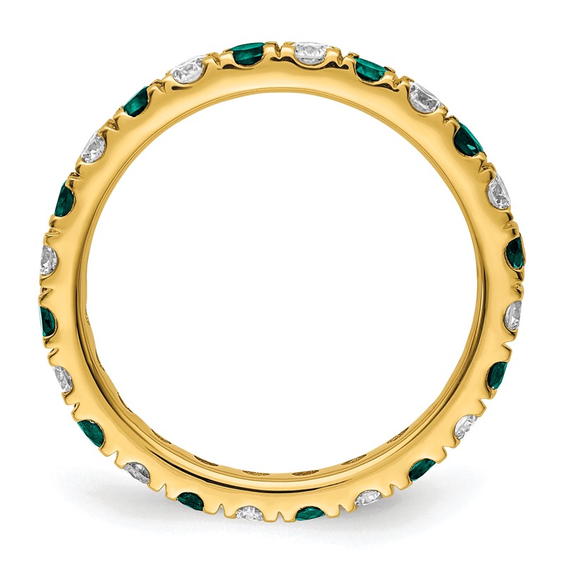 14k 3/4 carat Lab Grown Diamond VS/SI+ G+ and Lab Created Alexandrite Size 6 Eternity Band