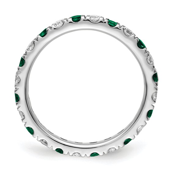 Lab Grown Diamond & Created Emerald Eternity Band