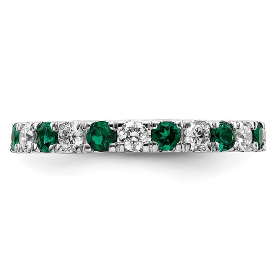 Lab Grown Diamond & Created Emerald Eternity Band